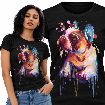 KOSZULKA DAMSKA ZWIERZĘTA  FRENCH BULLDOG